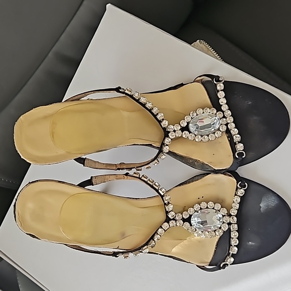 Rhinestone black sandals 8.5 - Picture 4 of 7